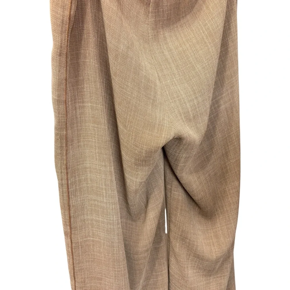 Yansi Fugel‎ Women's Wide Leg Tan Dress Twill Pants Sz 34 Polyester Androgynous
